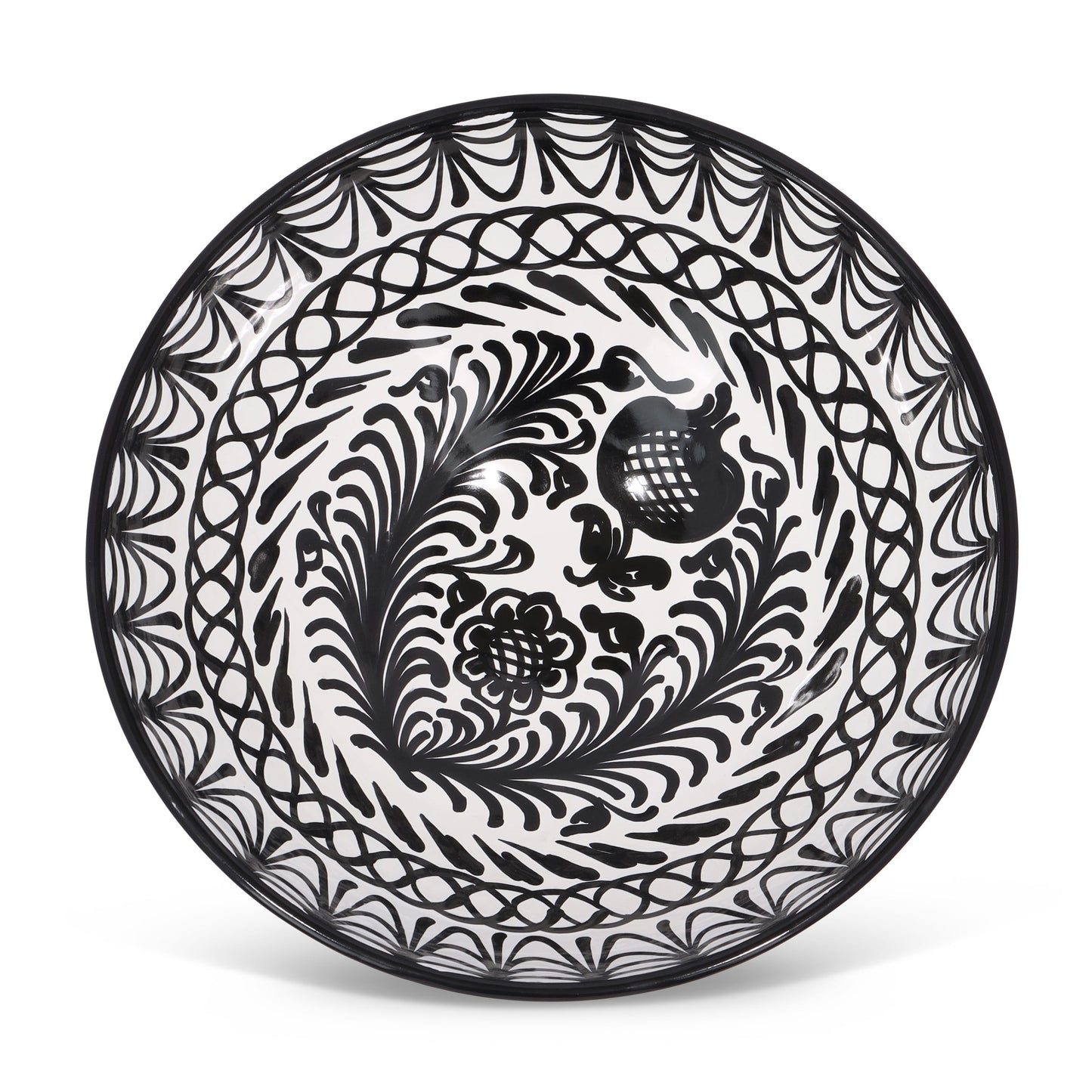 Large bowl with hand painted designs