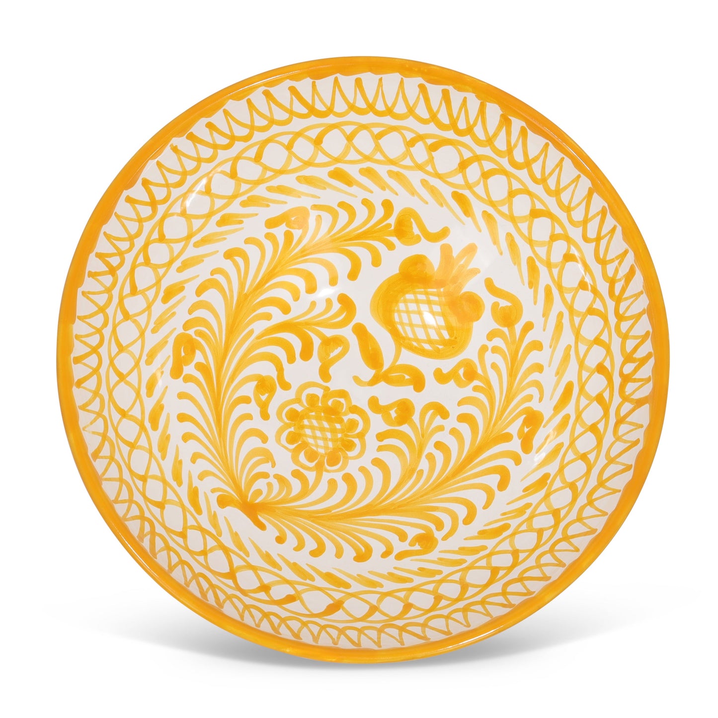 Large bowl with hand painted designs