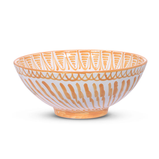 Large bowl with hand painted designs