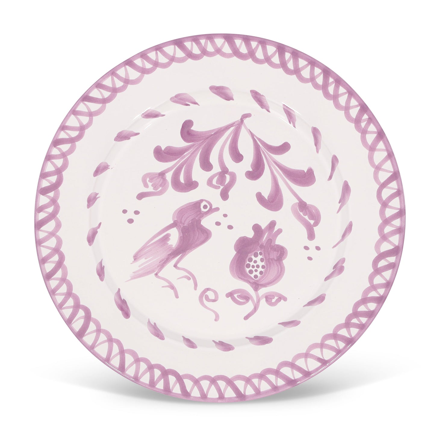 Dinner plate with hand painted designs
