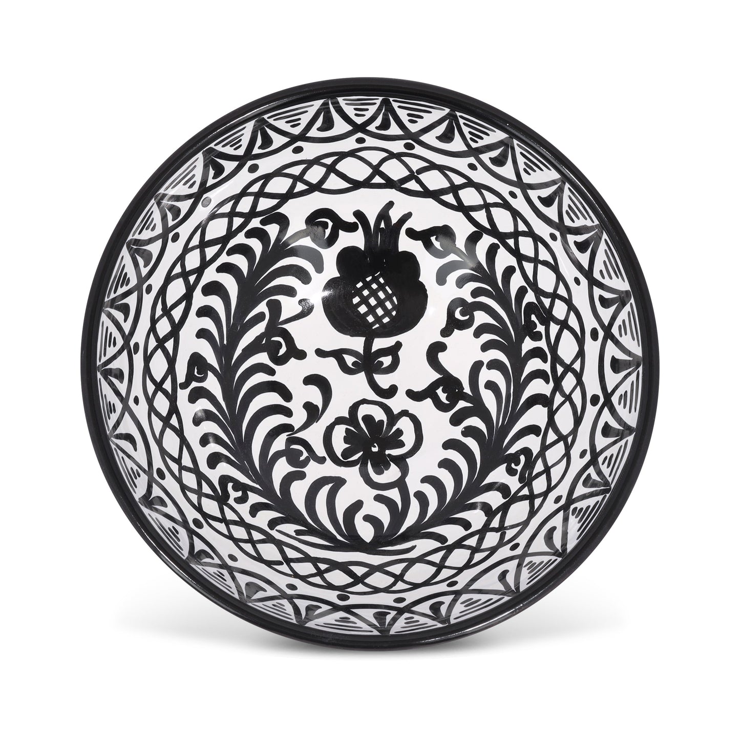 Medium bowl with hand painted designs