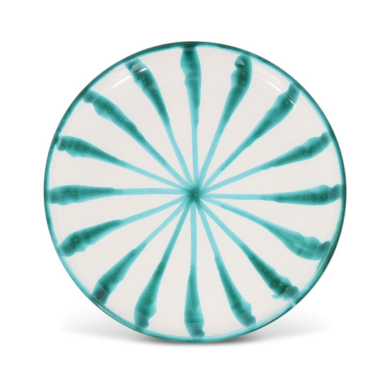 Salad plate with candy cane stripes