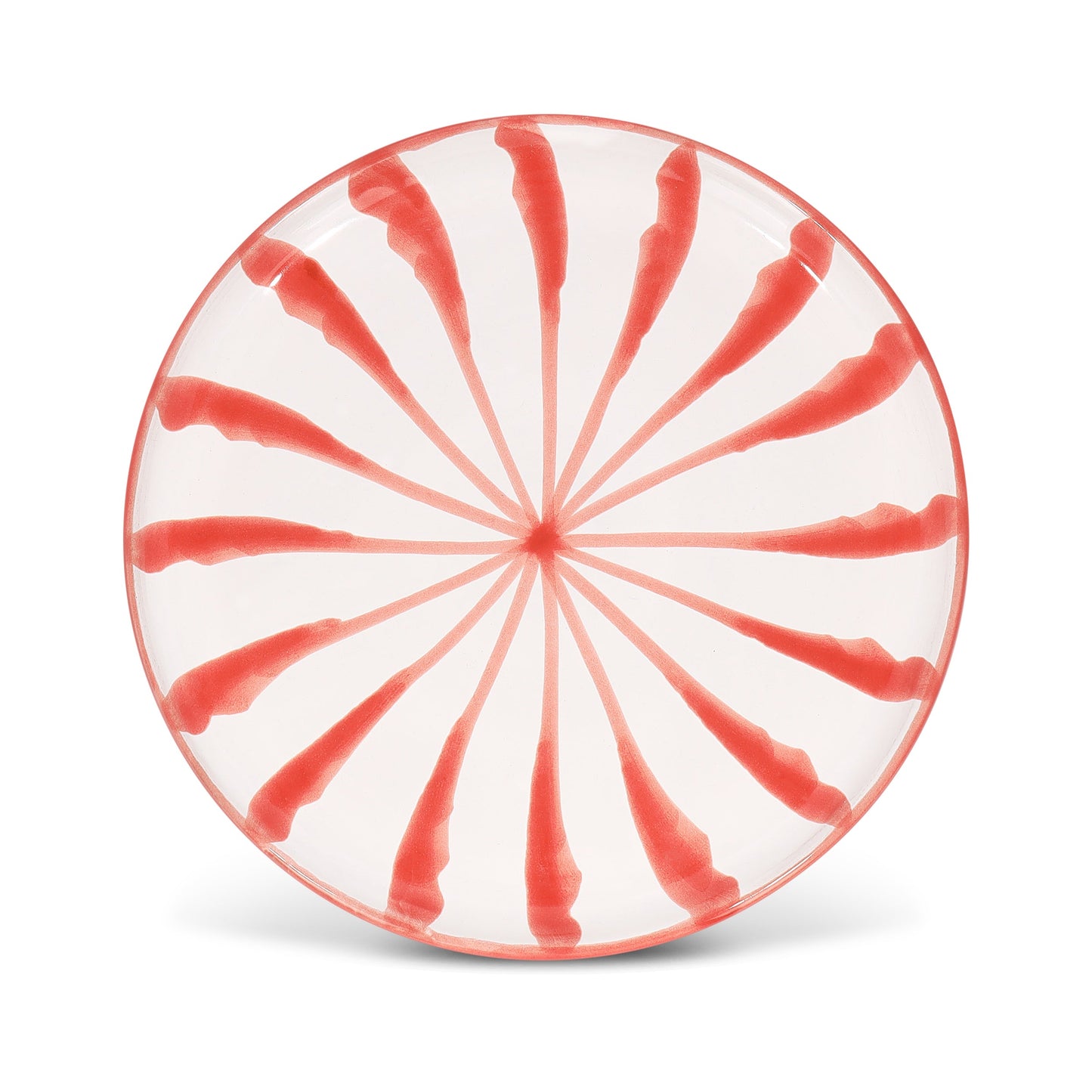 Salad plate with candy cane stripes