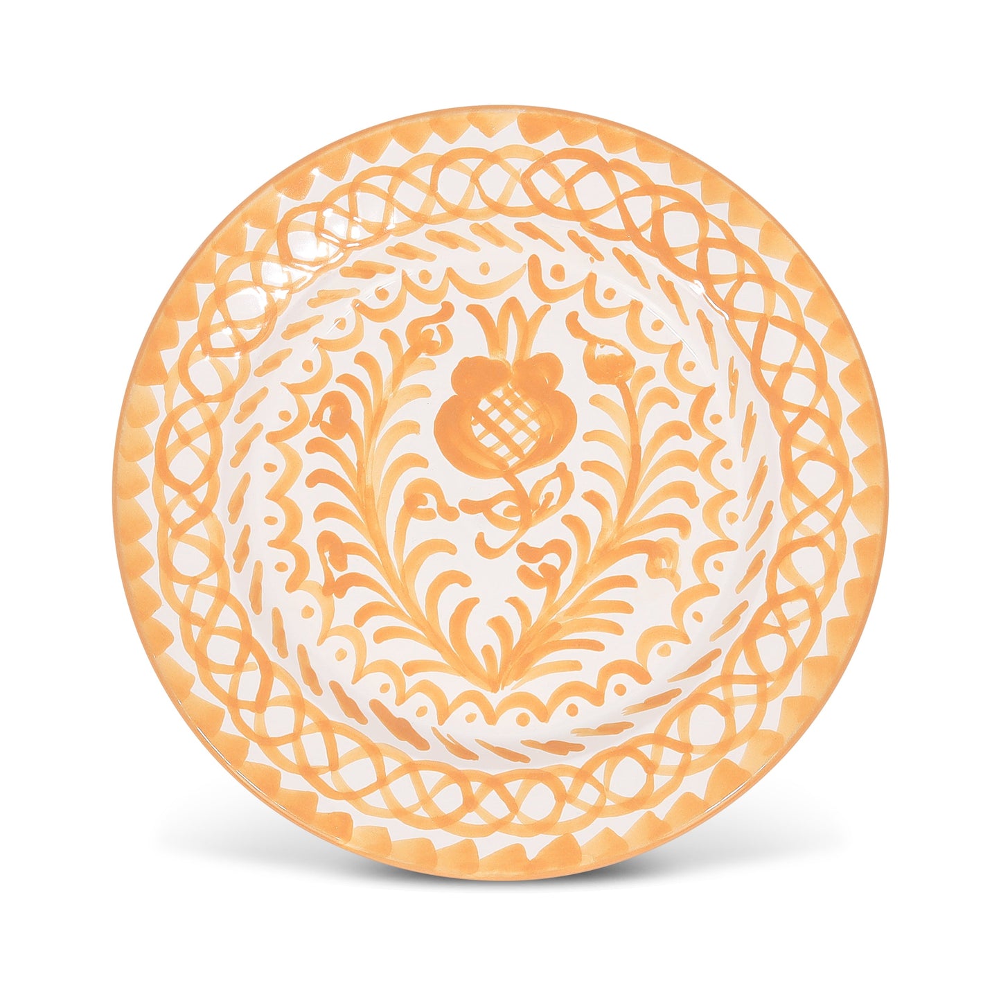 Salad plate with hand painted designs