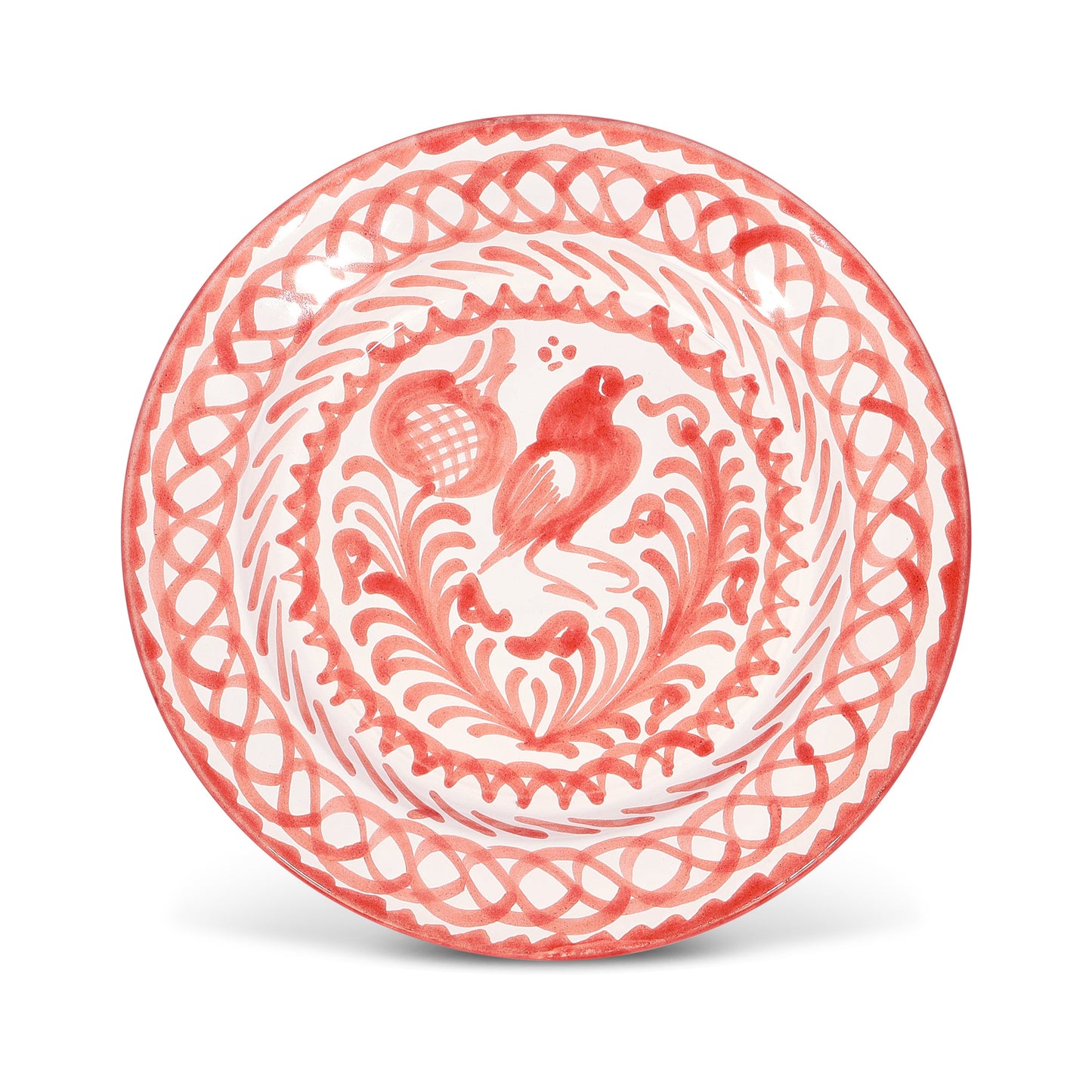 Salad plate with hand painted designs