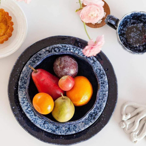Isla Appetizer Plate | Spotted Black & Navy