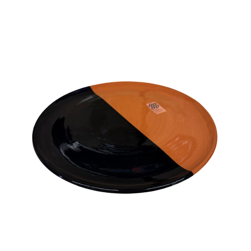 Large Serving Plate | Black & Terracotta