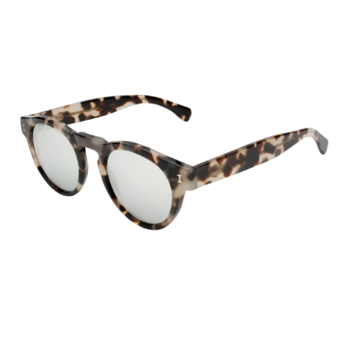 Leonard White Tortoise w/ Silver Mirror Lenses