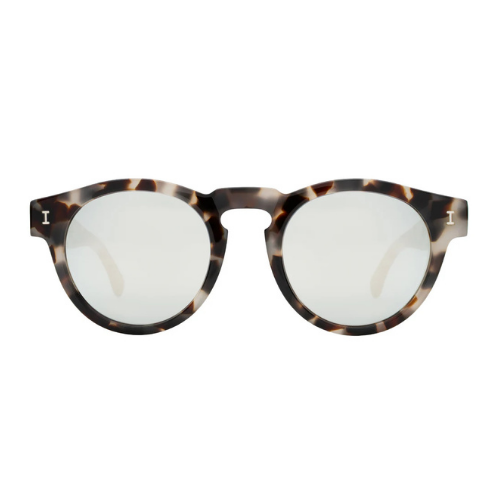 Leonard White Tortoise w/ Silver Mirror Lenses