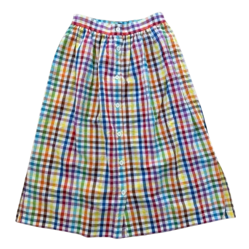 MDS Stripes Rainbow Gingham Skirt