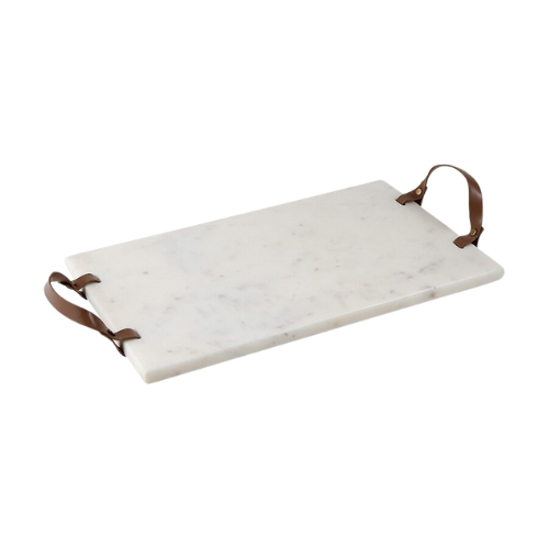 Marble Board with Leather Handles