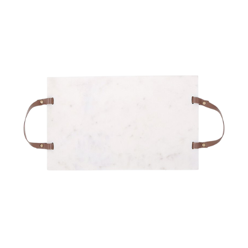 Marble Board with Leather Handles