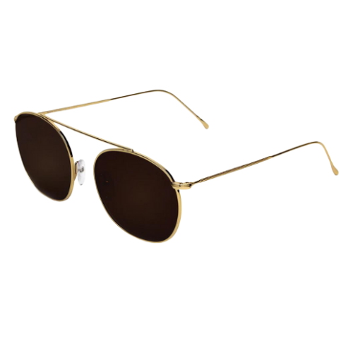 Mykonos II Gold w/ Brown Flat Lenses