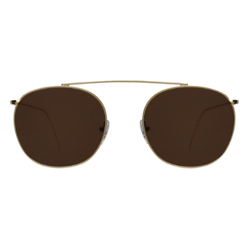Mykonos II Gold w/ Brown Flat Lenses