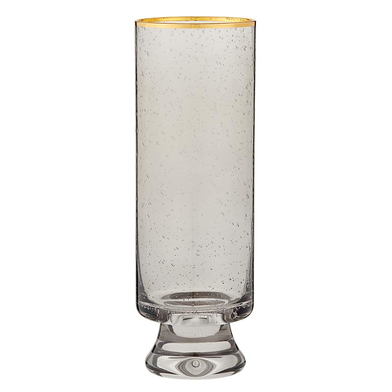 Gold Rimmed Champagne Glass - Grey | Set of 4