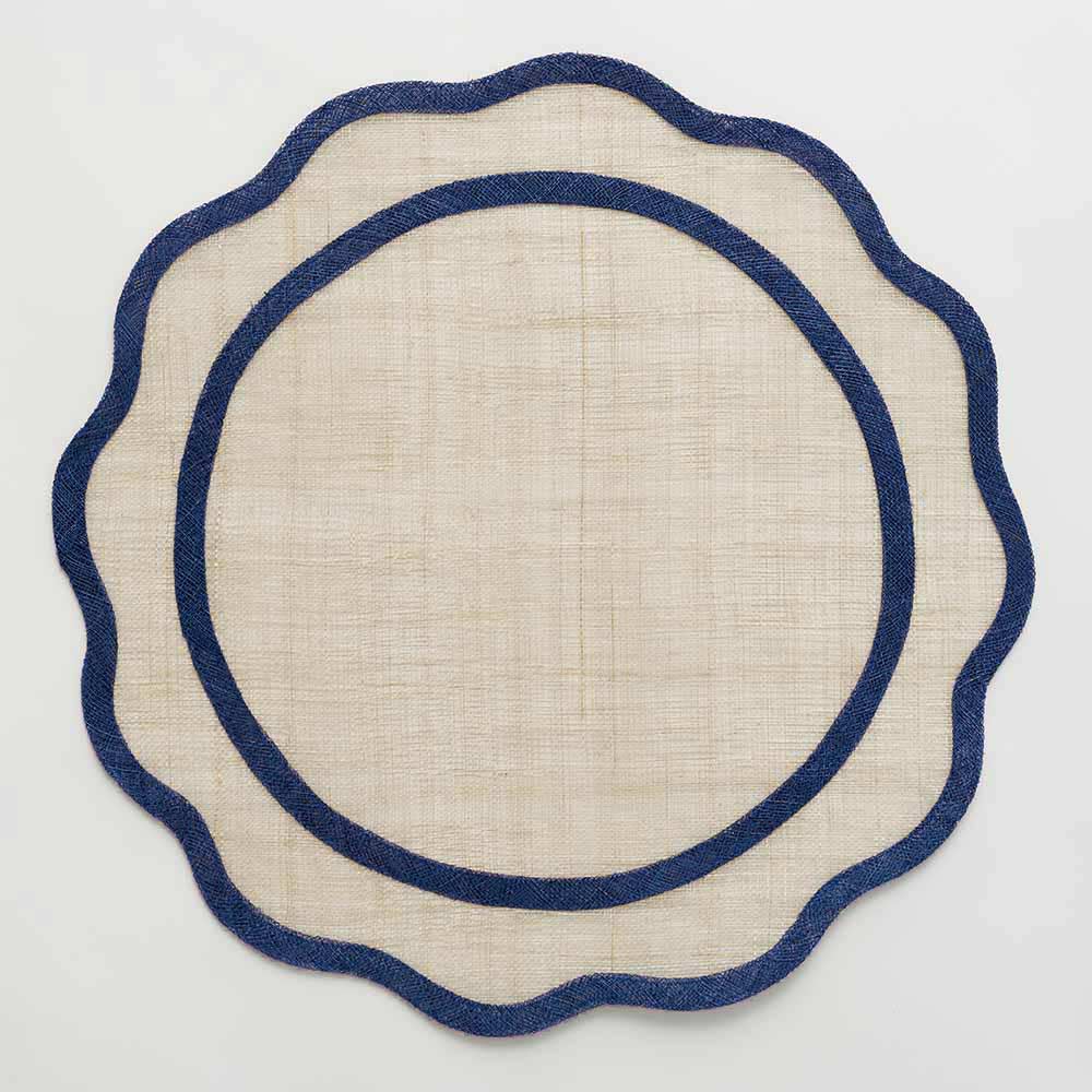 Scalloped Placemat Set of 4 | Navy Blue