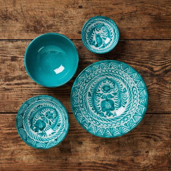 Large bowl with hand painted designs