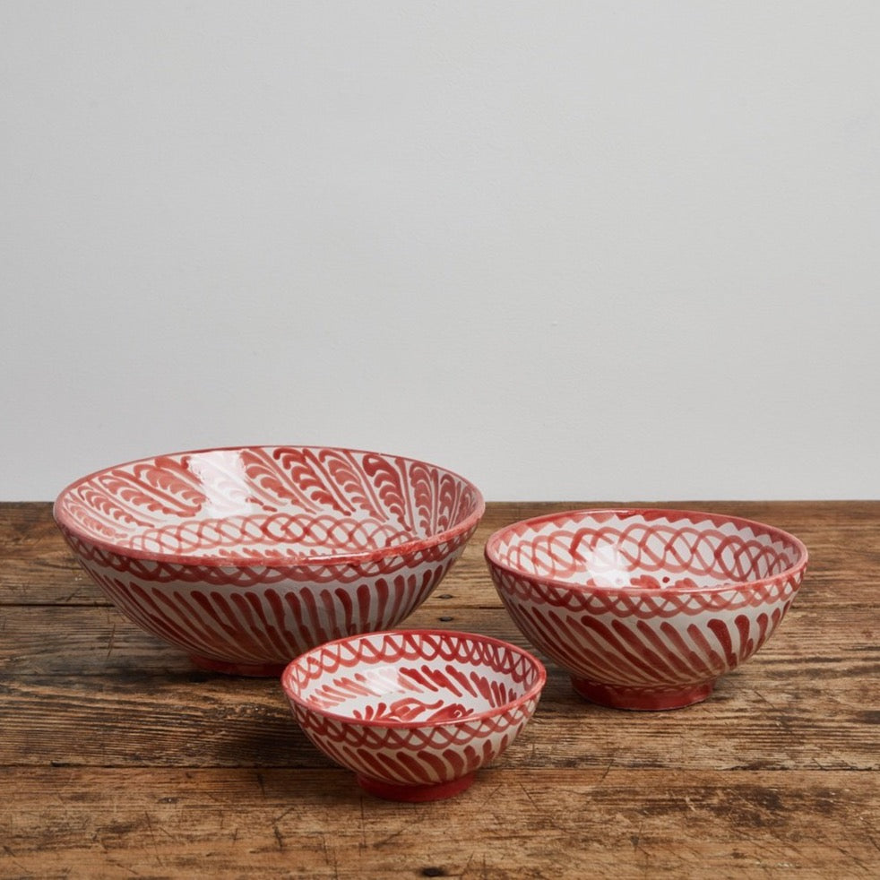 Large bowl with hand painted designs