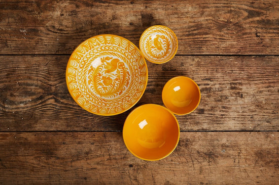 Medium bowl with yellow glaze