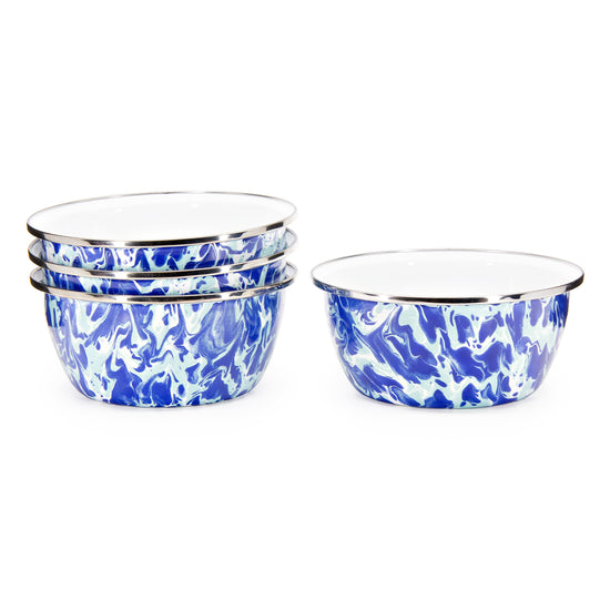 Ocean Swirl Salad Bowls - Set of 4, Ocean