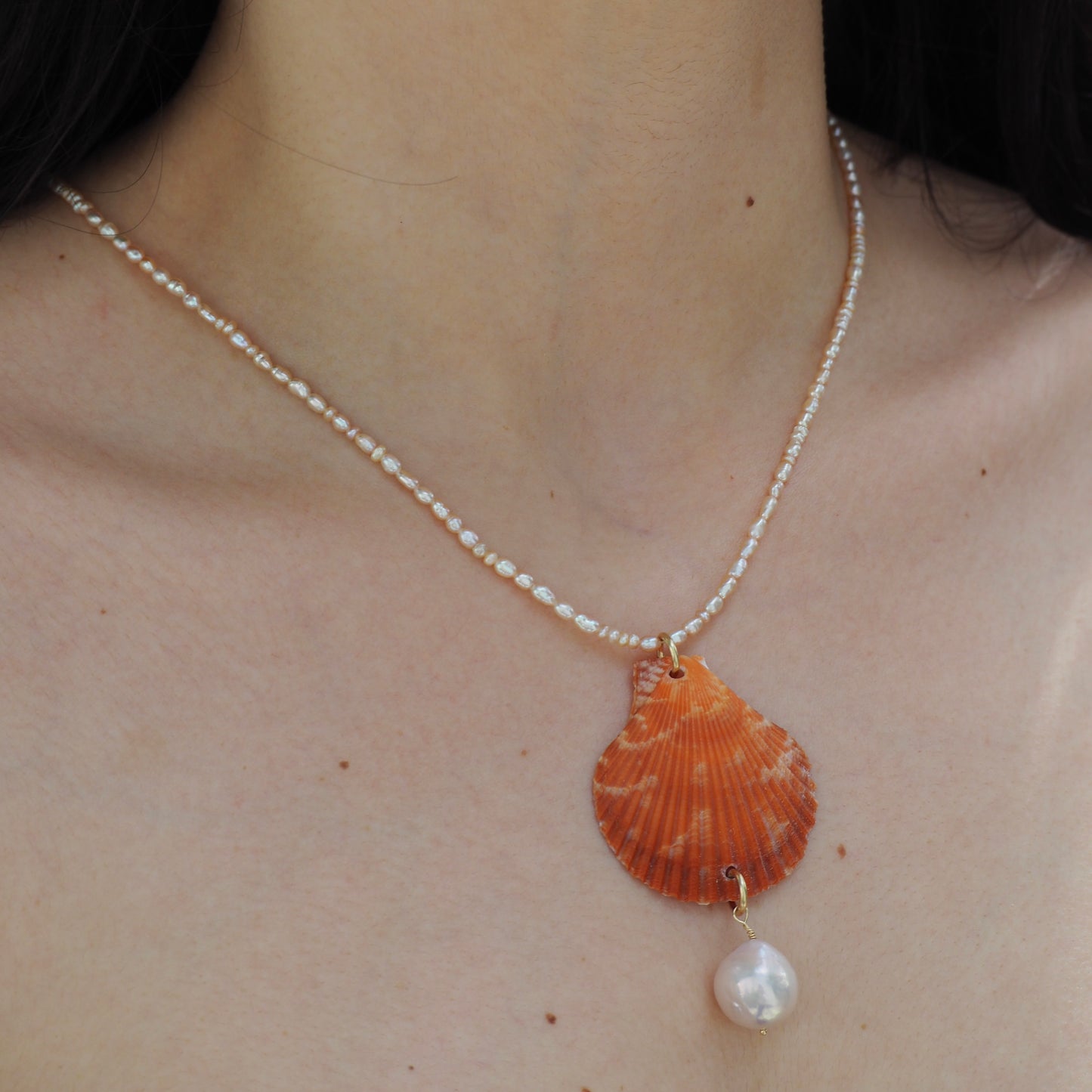 Pearl | Shell & 14K Gold Necklace