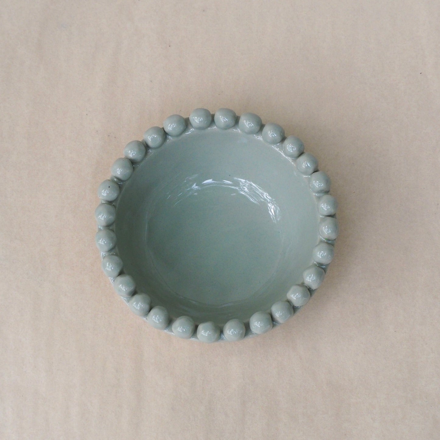 Ceramic Beaded Bowl - Gray