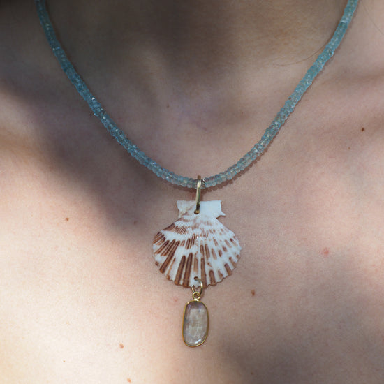 Aquamarine & Shell Necklace