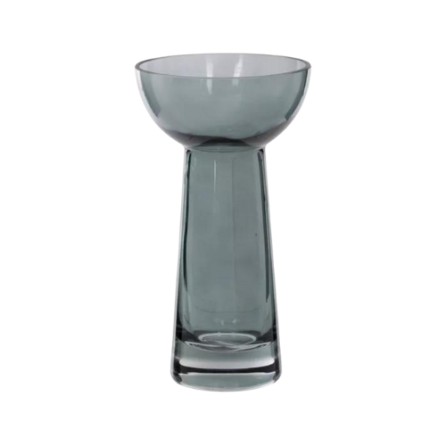 Pedestal Vase in Smoke Glass | Large