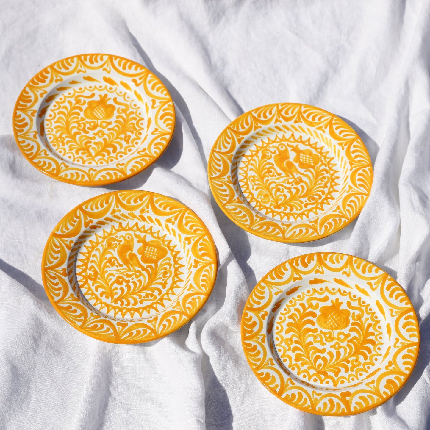 Salad plate with hand painted designs