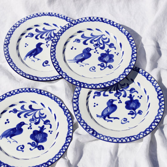 Dinner plate with hand painted designs