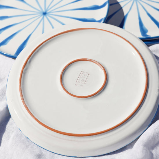 Dinner plate with candy cane stripes