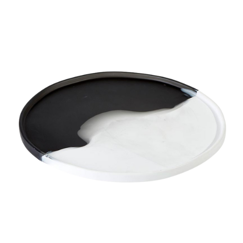 Resin Tray - Charcoal & White