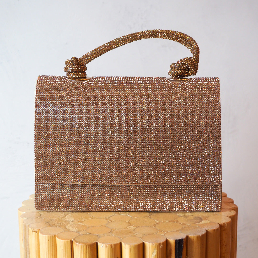 Top Handle Rhinestone Clutch