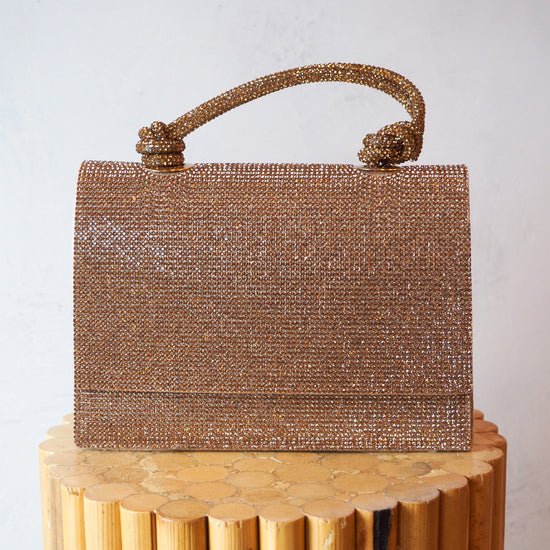 Top Handle Rhinestone Clutch