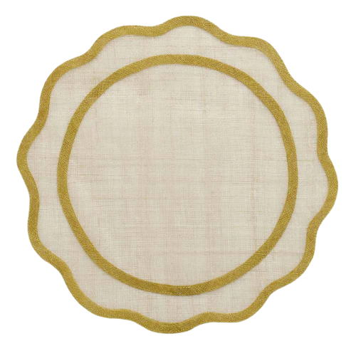 Scalloped Placemat Set of 4 | Yellow