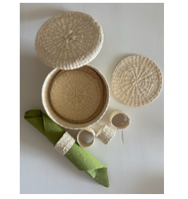 Toquilla Coaster & Napkin Rings - Set of 4