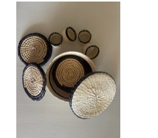 Toquilla Coaster & Napkin Rings - Set of 4
