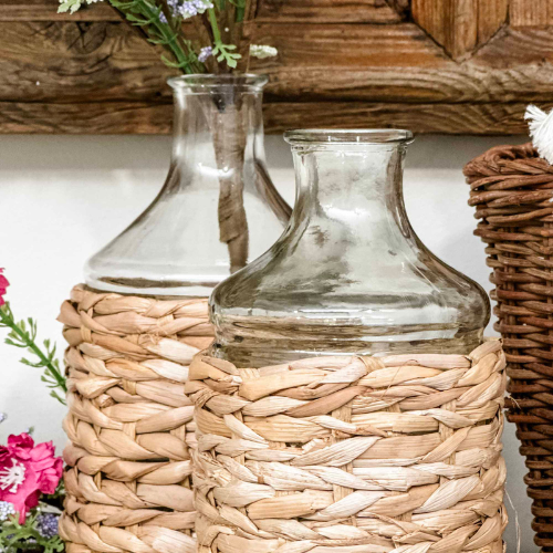 Seagrass Square Glass Vase/Pitcher