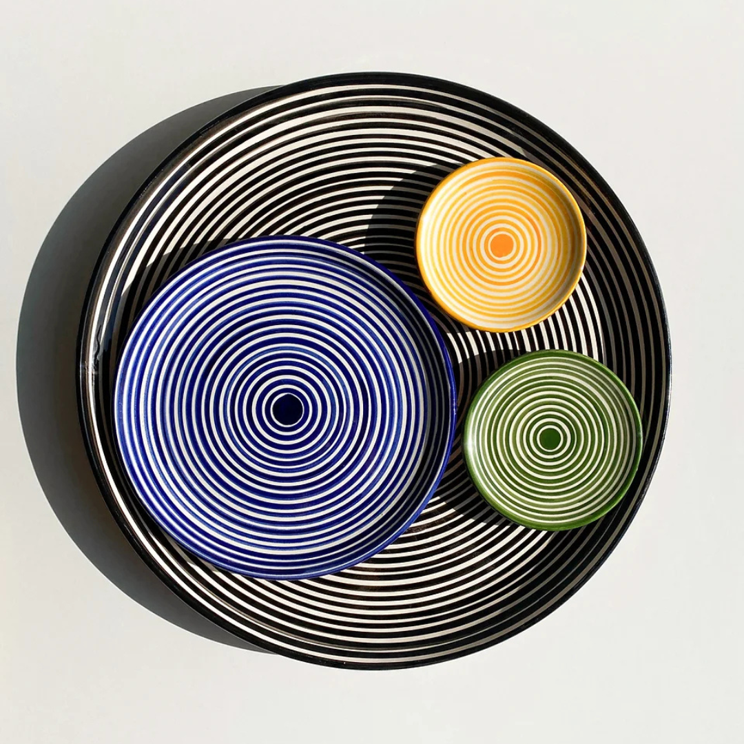 Classic Small Stripe Plates | Set of 4