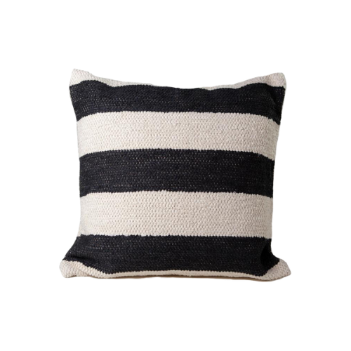 Striped Cushion | Cream & Charcoal