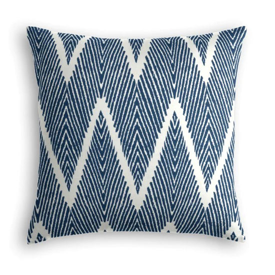 Load image into Gallery viewer, Throw Pillow - Zig Zag Blue &amp;amp; White
