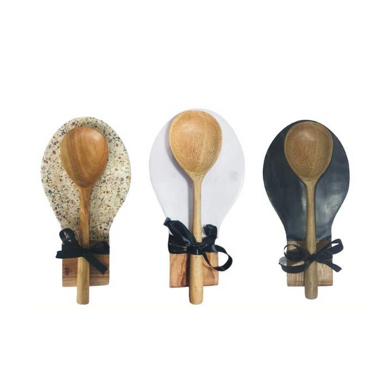 Load image into Gallery viewer, Terrazzo Spoon Rest with Wood Spoon
