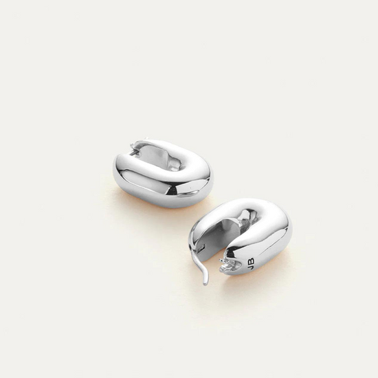 Puffy U-Link Earrings - Silver O/S