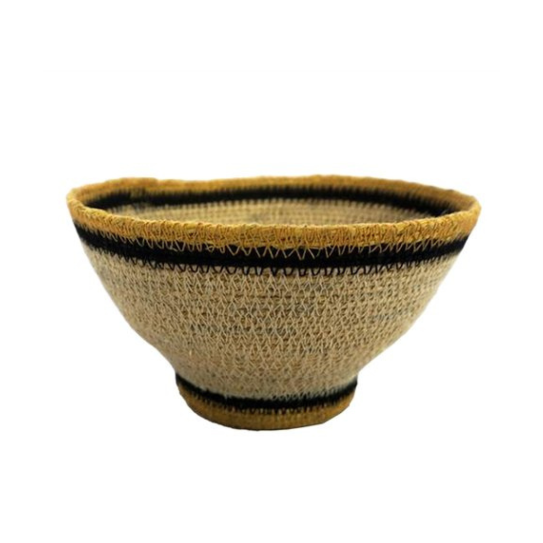 Seagrass Handwoven Decorative Bowl - Yellow & Black