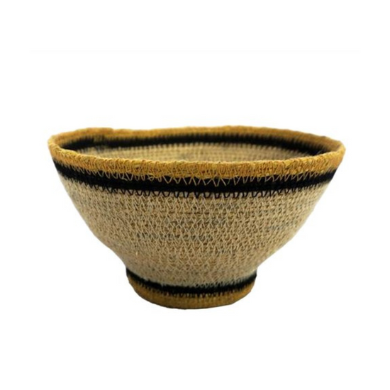 Seagrass Handwoven Decorative Bowl - Yellow & Black