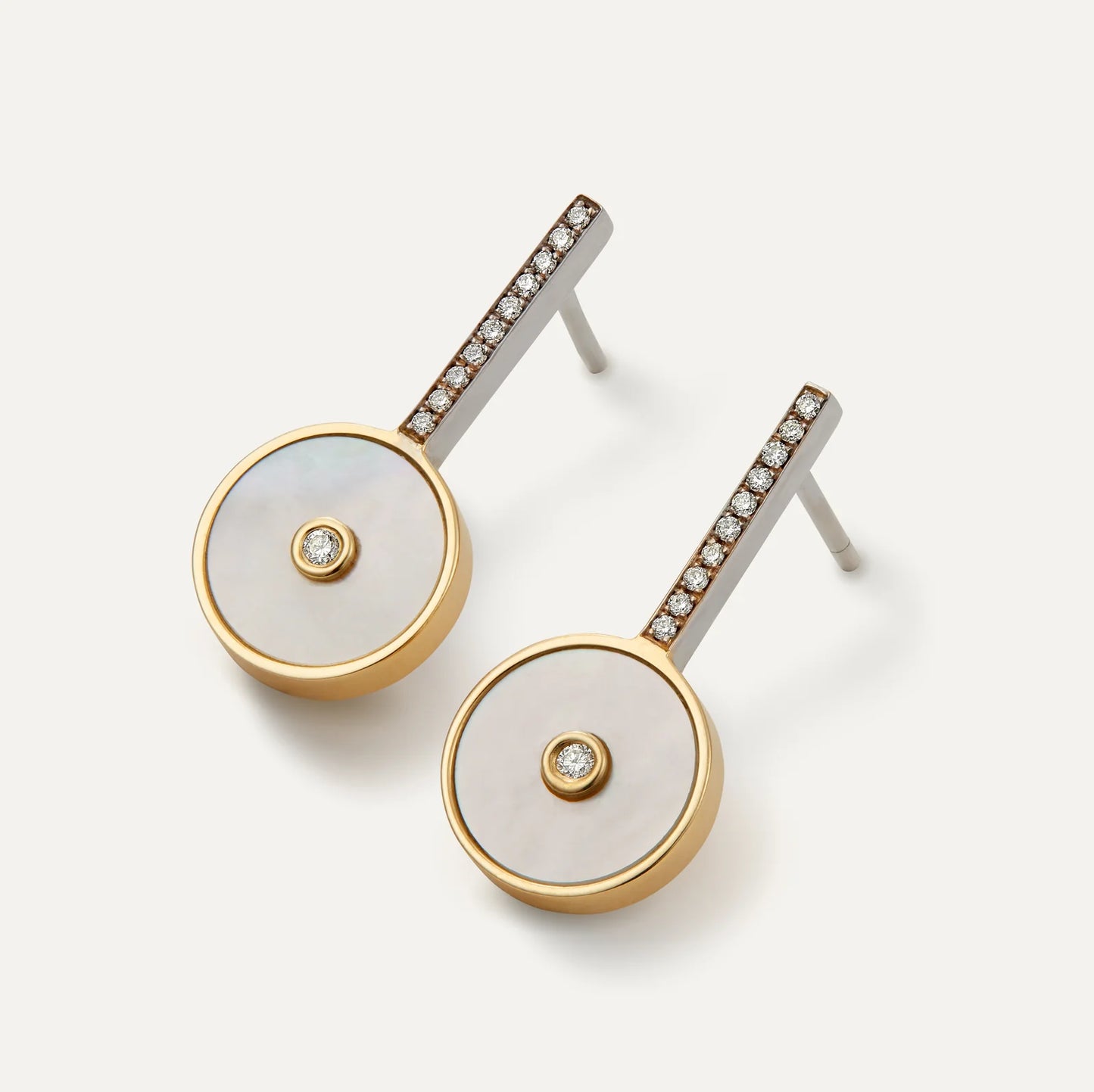 Déco Mother of Pearl & Diamonds Earrings