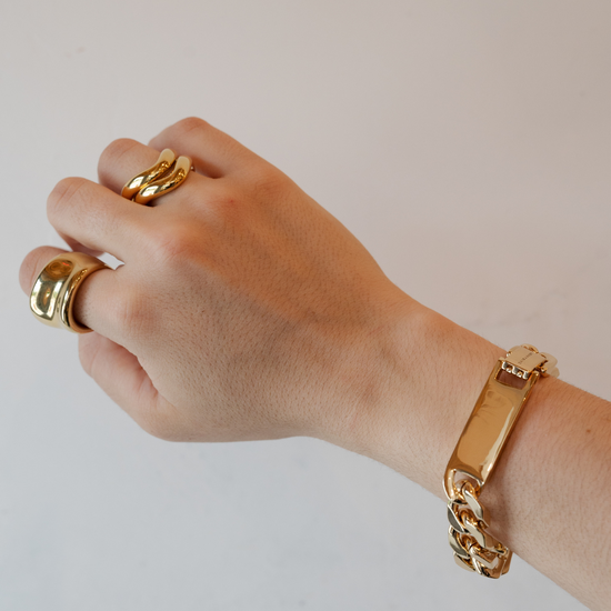 Double Golden Cuff 18k Gold Plated Bracelet Set – Ettika