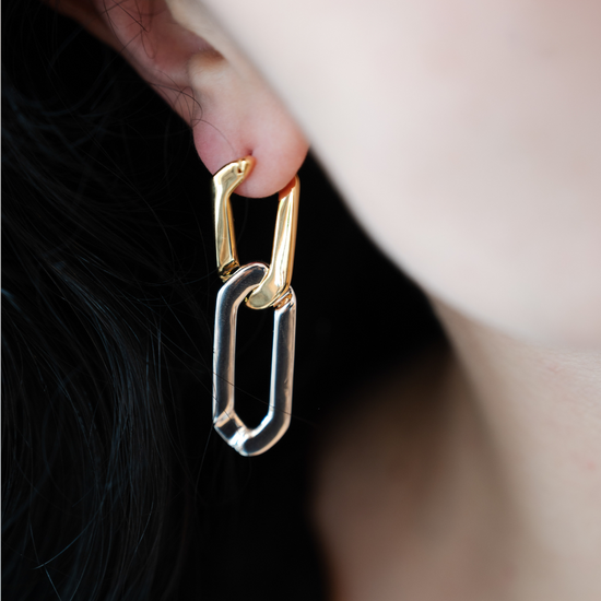 Load image into Gallery viewer, Teeni Detachable Link Earrings - Two-tone
