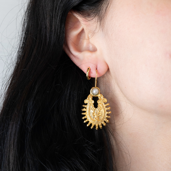Venus Dangle Gold Earrings