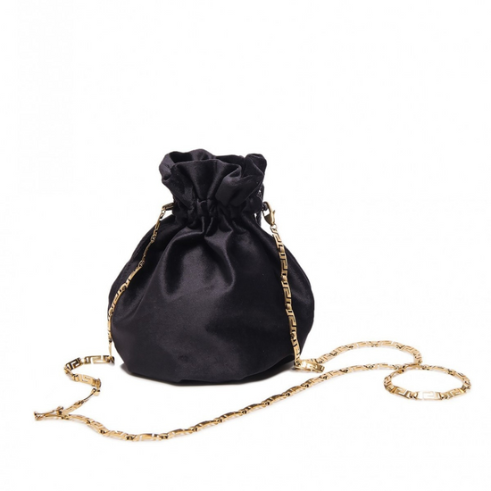 La greca Mini Bag Velvet Puch - Black